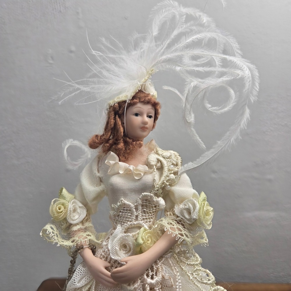 Ashton-Drake Vintage Collection Porcelain Victorian Lace Lady Doll on Stand